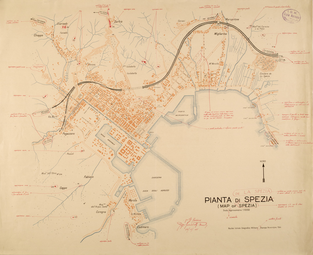 (N:27269) PIANTA DI LA SPEZIA (SE001095) Carte e stampe antiche: riproduzione a colori su carta (formato A1)