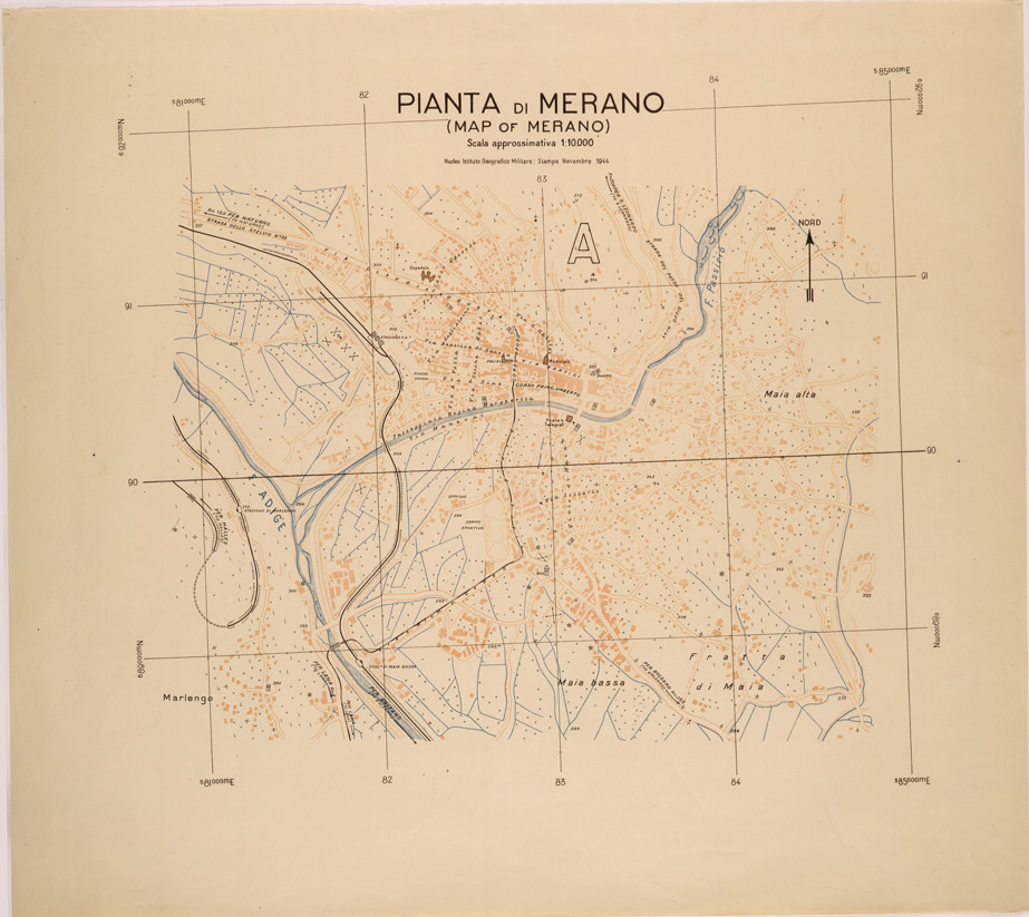 (N:27271) PIANTA DI MERANO (SE001097) Carte e stampe antiche: riproduzione a colori su carta (formato A1)