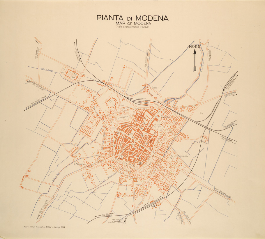 (N:27273) PIANTA DI MODENA (SE001099) Carte e stampe antiche: riproduzione a colori su carta (formato A1)