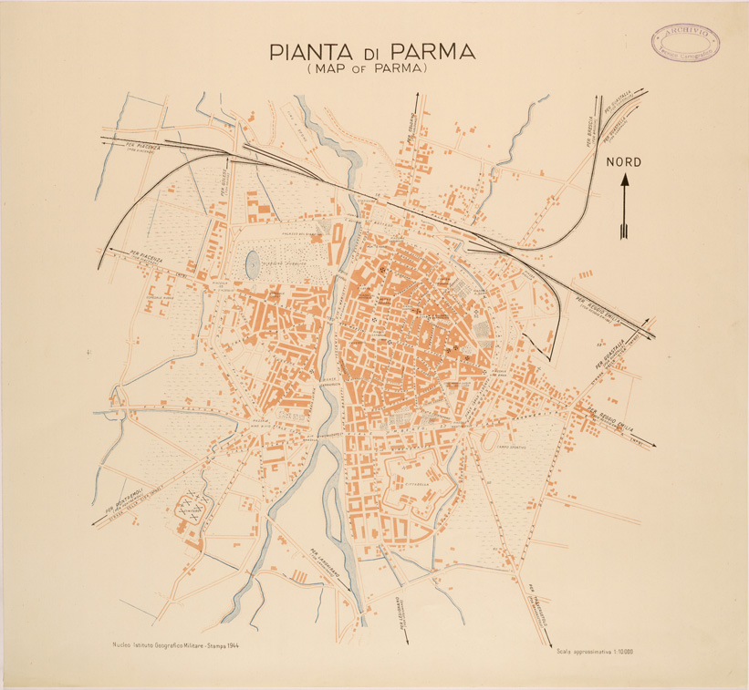 (N:27274) PIANTA DI PARMA (SE001100) Carte e stampe antiche: riproduzione a colori su carta (formato A1)