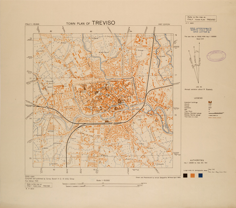 (N:27279) TOWN PLAN OF TREVISO (SE001105) Carte e stampe antiche: riproduzione a colori su carta (formato A1)