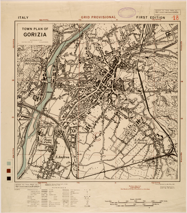 (N:27298) TOWN PLAN OF GORIZIA (SE001124) Carte e stampe antiche: riproduzione a colori su carta (formato A1)