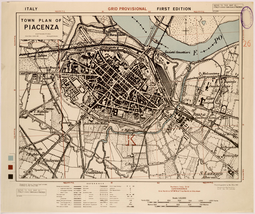 (N:27306) TOWN PLAN OF PIACENZA (SE001132) Carte e stampe antiche: riproduzione a colori su carta (formato A1)