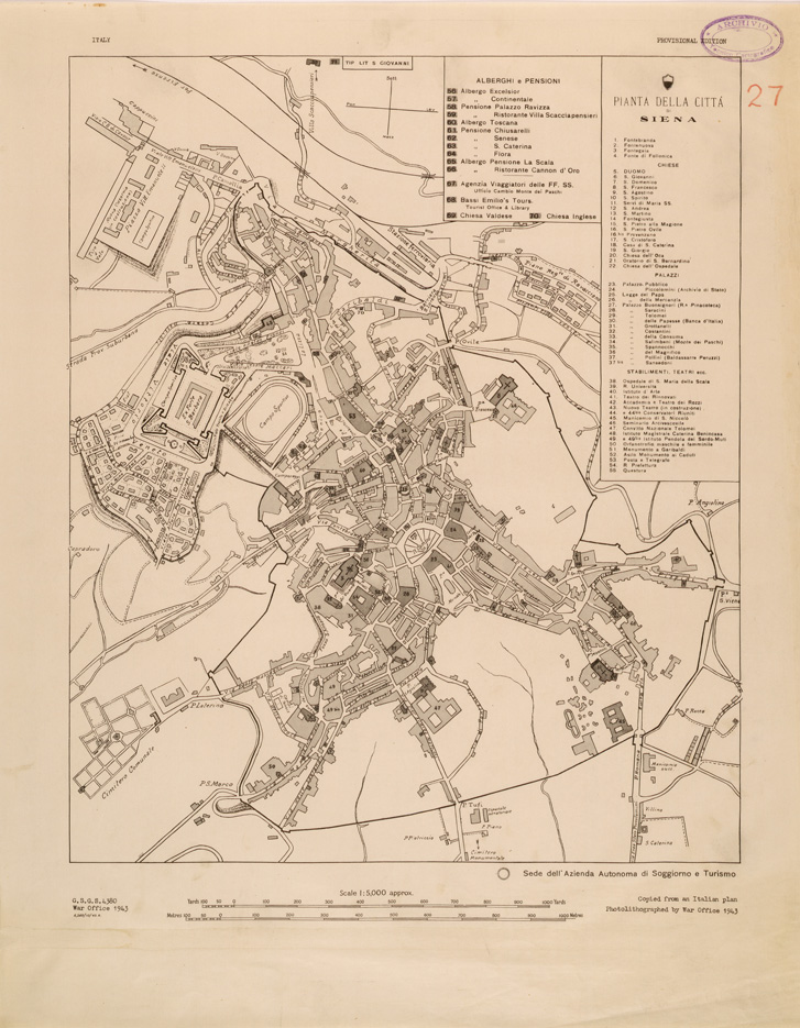 (N:27307) PIANTA DELLA CITTA' DI SIENA (SE001133) Carte e stampe antiche: riproduzione a colori su carta (formato A1)