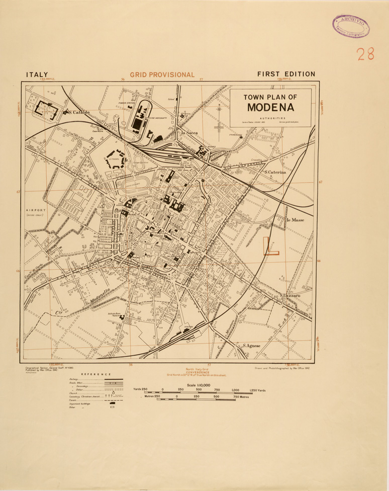 (N:27308) TOWN PLAN OF MODENA (SE001134) Carte e stampe antiche: riproduzione a colori su carta (formato A1)