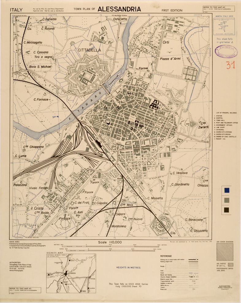 (N:27311) TOWN PLAN OF ALESSANDRIA (SE001137) Carte e stampe antiche: riproduzione a colori su carta (formato A1)
