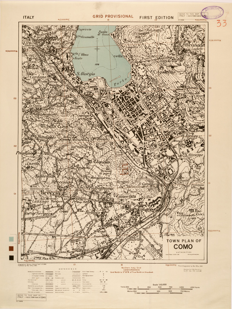 (N:27313) TOWN PLAN OF COMO (SE001139) Carte e stampe antiche: riproduzione a colori su carta (formato A1)