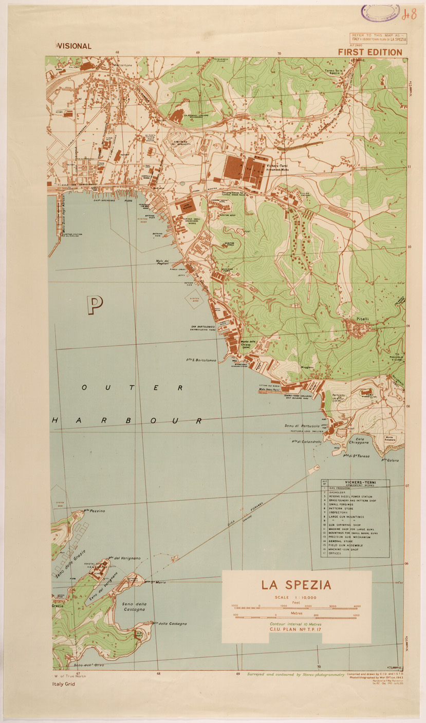 (N:27328) LA SPEZIA - TAVOLA EST (SE001155) Carte e stampe antiche: riproduzione a colori su carta (formato A1)