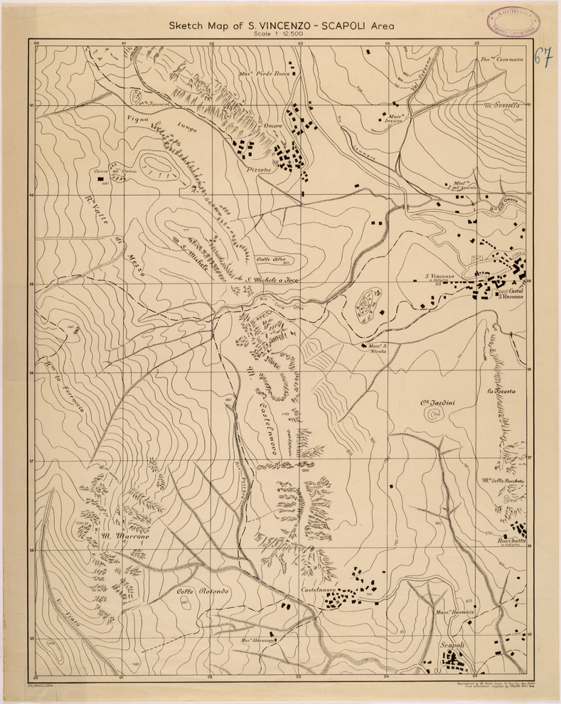 (N:27348) SKETCH MAP OF S. VINCENZO - SCAPOLI AREA (SE001176) Carte e stampe antiche: riproduzione a colori su carta (formato A1)