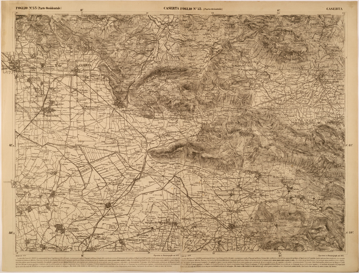 (N:27502) CARTA DELLE PROVINCE MERIDIONALI - FOGLIO 53 - CASERTA (SE001245) Carte e stampe antiche: riproduzione a colori su carta (formato A1)