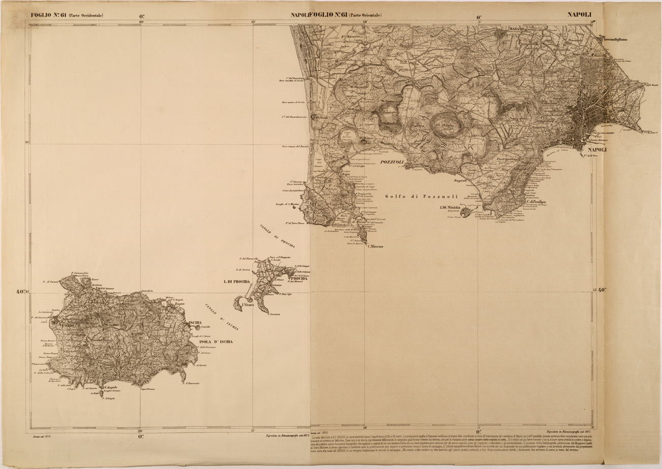 (N:27513) CARTA DELLE PROVINCE MERIDIONALI - FOGLIO 61 - NAPOLI (SE001253) Carte e stampe antiche: riproduzione a colori su carta (formato A1)