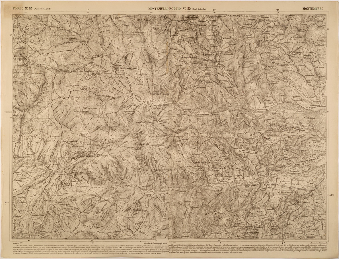 (N:27538) CARTA DELLE PROVINCE MERIDIONALI - FOGLIO 85 - MONTEMURRO (SE001277) Carte e stampe antiche: riproduzione a colori su carta (formato A1)