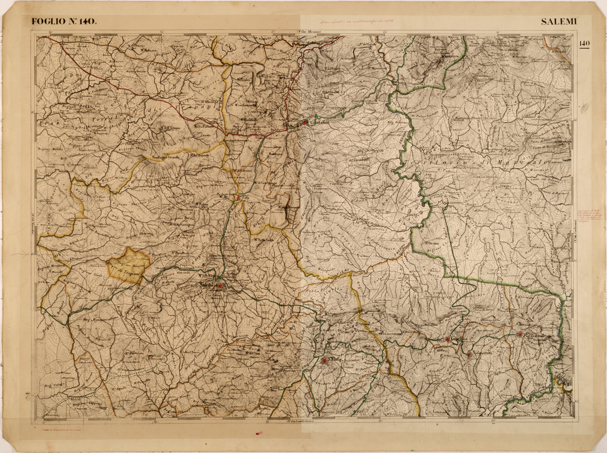 (N:27610) CARTA DELLE PROVINCE MERIDIONALI - FOGLIO 140 - SALEMI (SE001336) Carte e stampe antiche: riproduzione a colori su carta (formato A1)