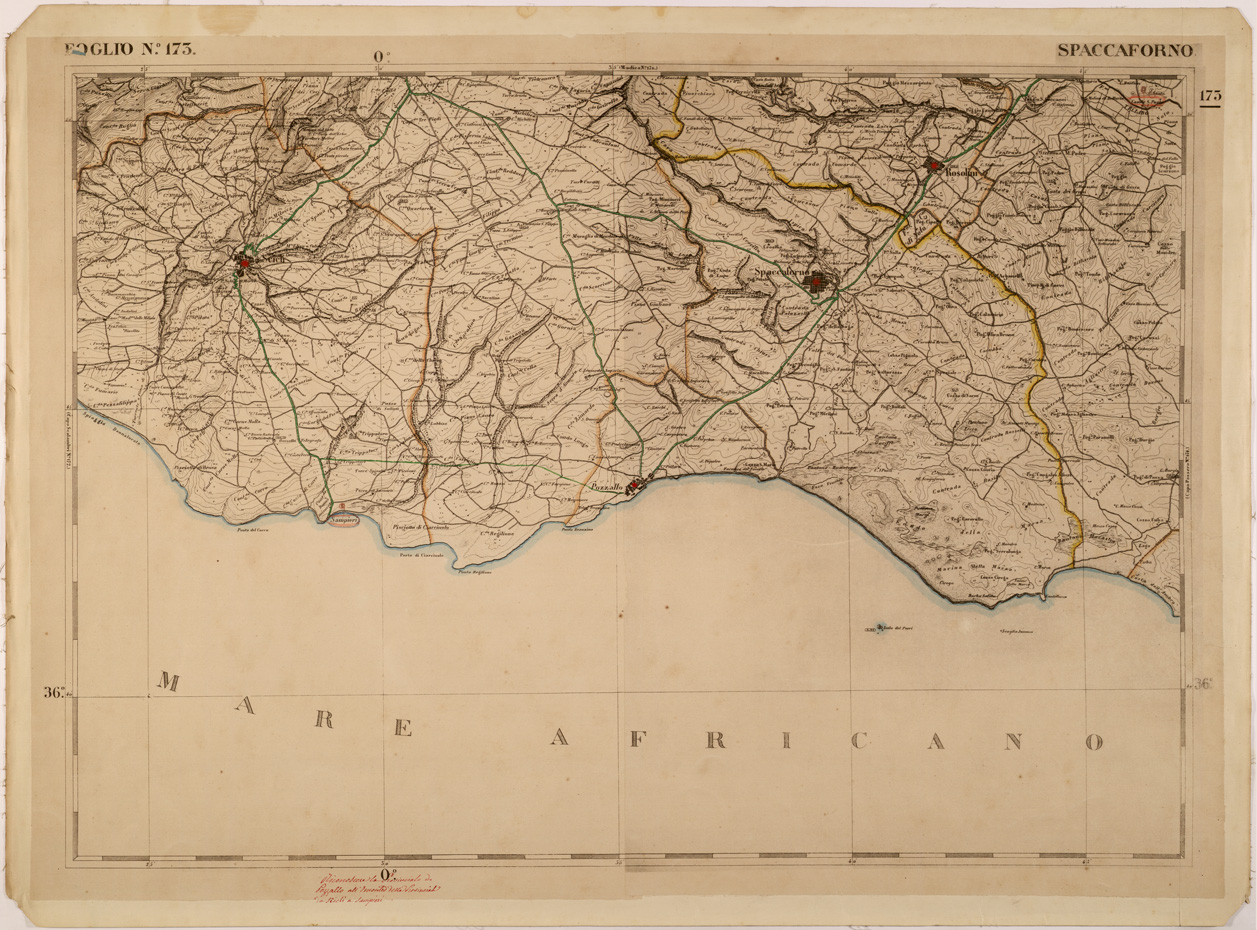 (N:27643) CARTA DELLE PROVINCE MERIDIONALI - FOGLIO 173 - SPACCAFORNO (SE001369) Carte e stampe antiche: riproduzione a colori su carta (formato A1)