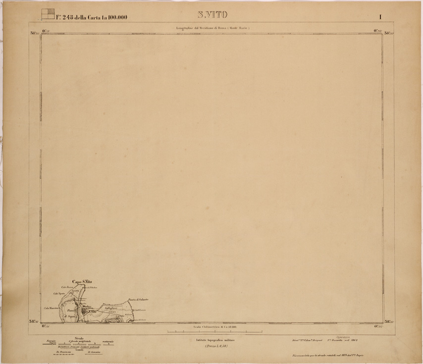 (N:27714) S. VITO - FOGLIO 248 I. (SE001514) Carte e stampe antiche: riproduzione a colori su carta (formato A1)