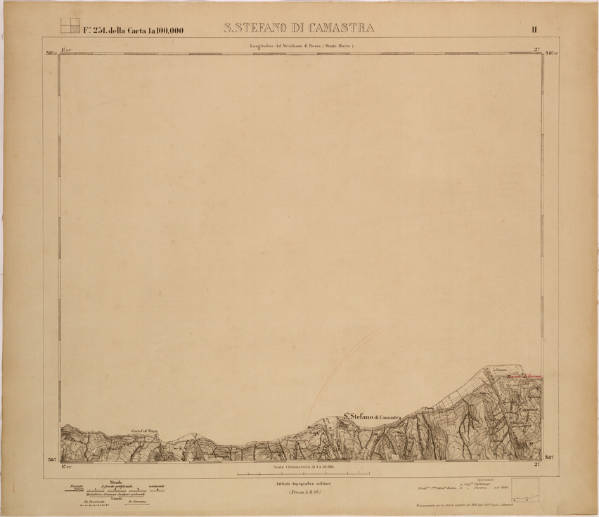 (N:27729) S. STEFANO DI CAMASTRA - FOGLIO 251 II. (SE001523) Carte e stampe antiche: riproduzione a colori su carta (formato A1)