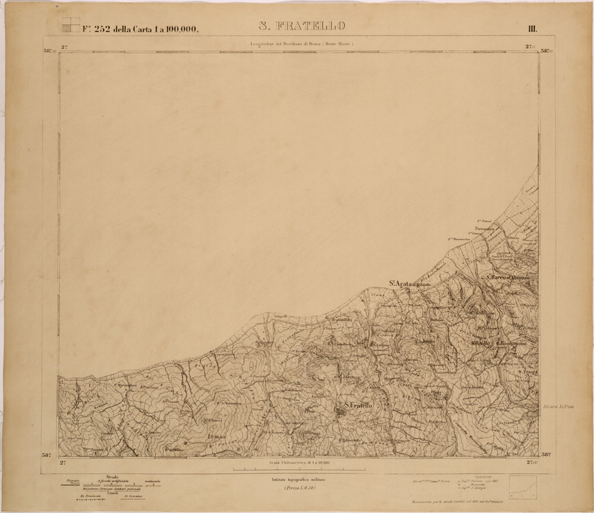 (N:27733) S. FRATELLO - FOGLIO 252 III. (SE001527) Carte e stampe antiche: riproduzione a colori su carta (formato A1)