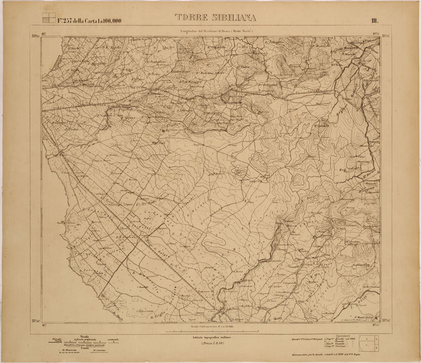 (N:27744) TORRE SIBILIANA - FOGLIO 257 III. (SE001539) Carte e stampe antiche: riproduzione a colori su carta (formato A1)