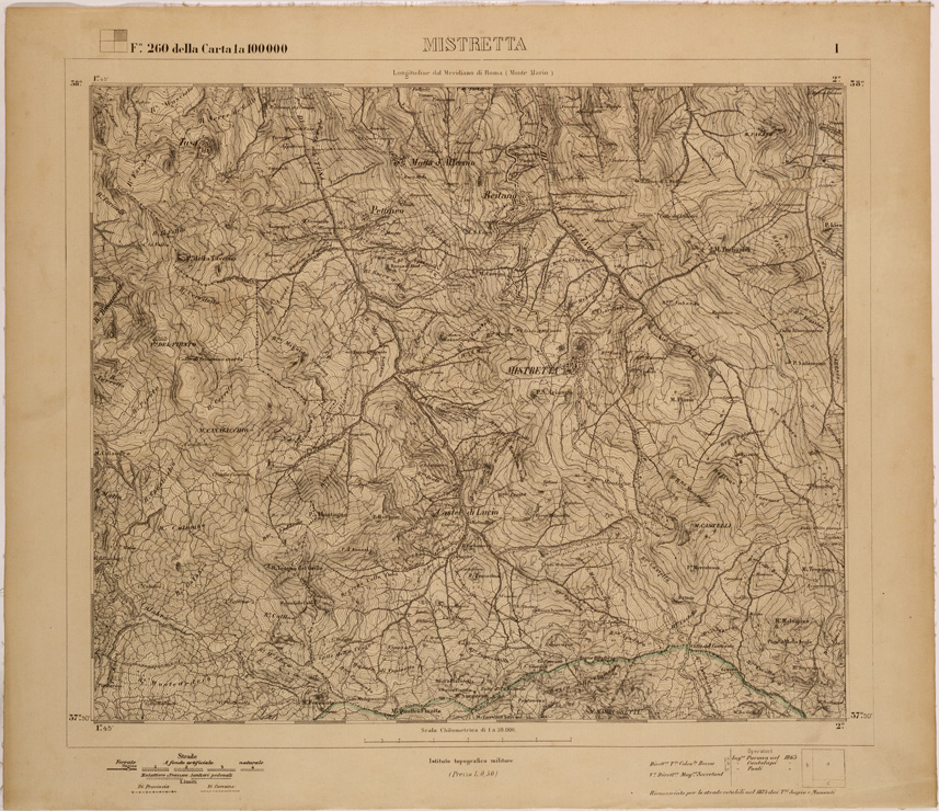 (N:27755) MISTRETTA - FOGLIO 260 I. (SE001549) Carte e stampe antiche: riproduzione a colori su carta (formato A1)
