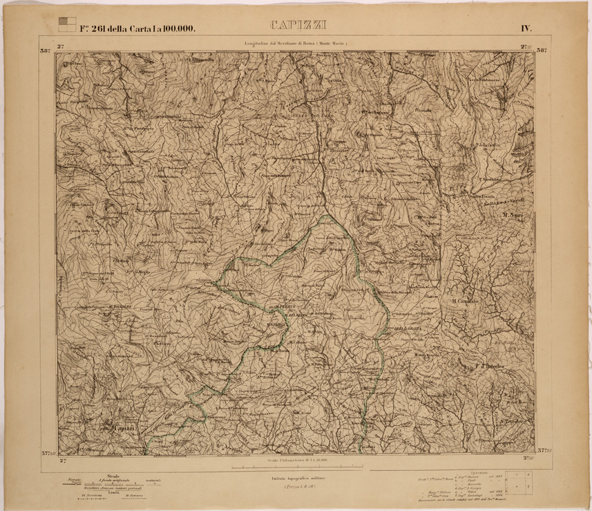 (N:27762) CAPIZZI - FOGLIO 261 IV. (SE001556) Carte e stampe antiche: riproduzione a colori su carta (formato A1)