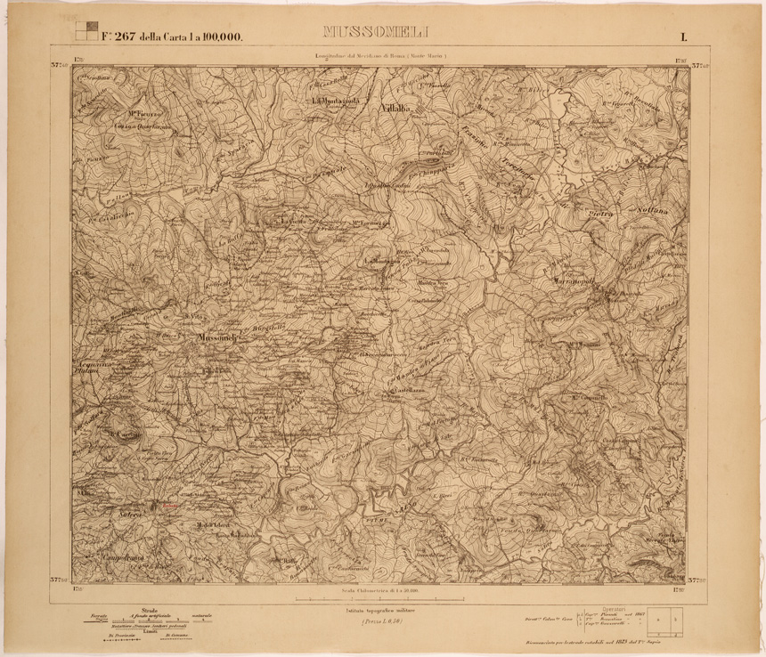 (N:27774) MUSSOMELI - FOGLIO 267 I. (SE001568) Carte e stampe antiche: riproduzione a colori su carta (formato A1)