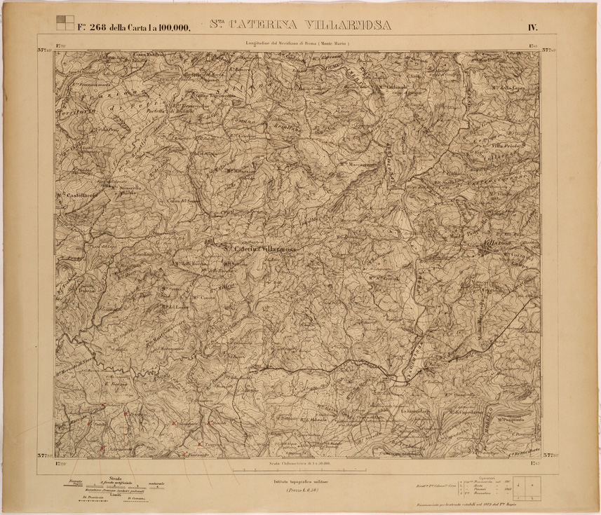 (N:27781) S. CATERINA VILLARMOSA - FOGLIO 268 IV. (SE001575) Carte e stampe antiche: riproduzione a colori su carta (formato A1)