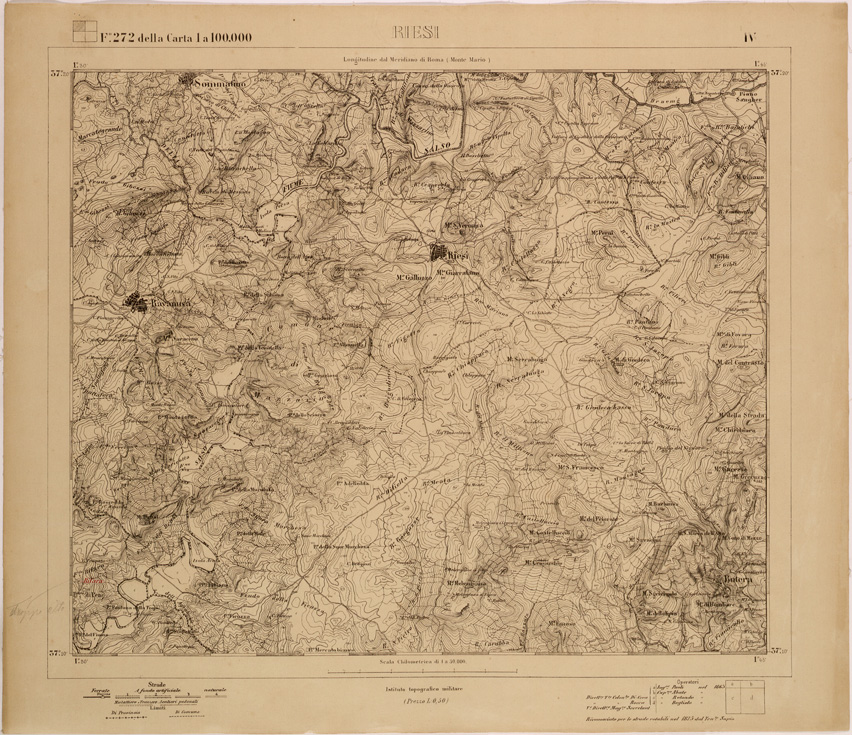 (N:27794) RIESI - FOGLIO 272 IV. (SE001588) Carte e stampe antiche: riproduzione a colori su carta (formato A1)