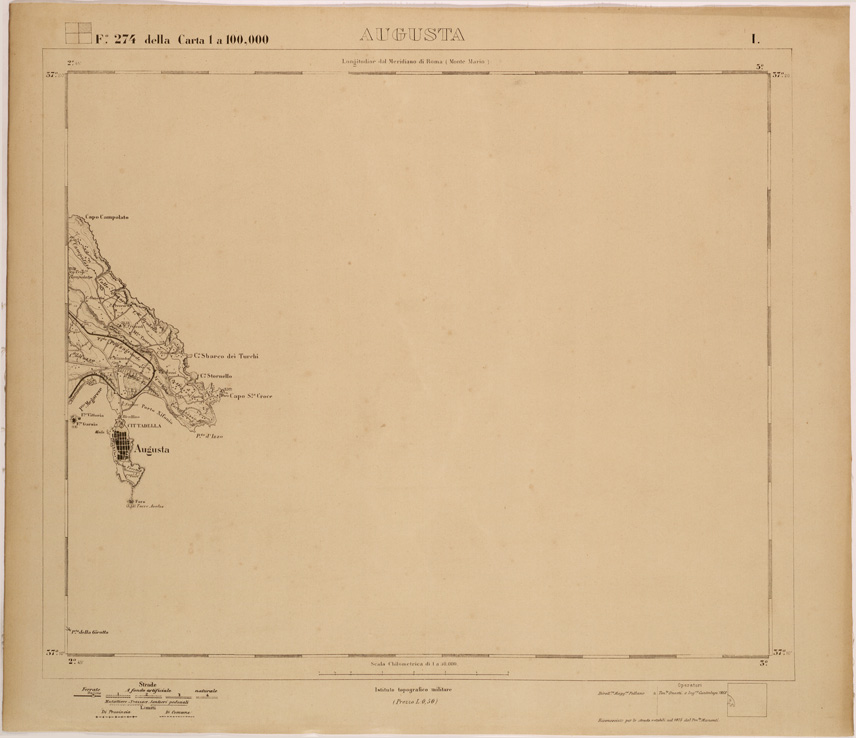 (N:27799) AUGUSTA - FOGLIO 274 I. (SE001593) Carte e stampe antiche: riproduzione a colori su carta (formato A1)