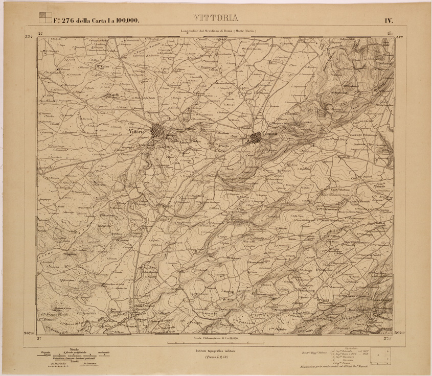 (N:27807) VITTORIA - FOGLIO 276 IV. (SE001601) Carte e stampe antiche: riproduzione a colori su carta (formato A1)