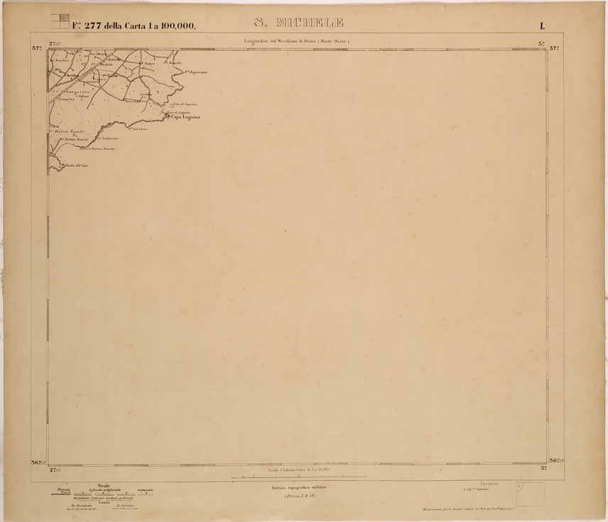 (N:27808) S. MICHELE - FOGLIO 277 I. (SE001602) Carte e stampe antiche: riproduzione a colori su carta (formato A1)