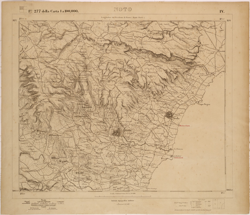 (N:27810) NOTO - FOGLIO 277 IV. (SE001604) Carte e stampe antiche: riproduzione a colori su carta (formato A1)