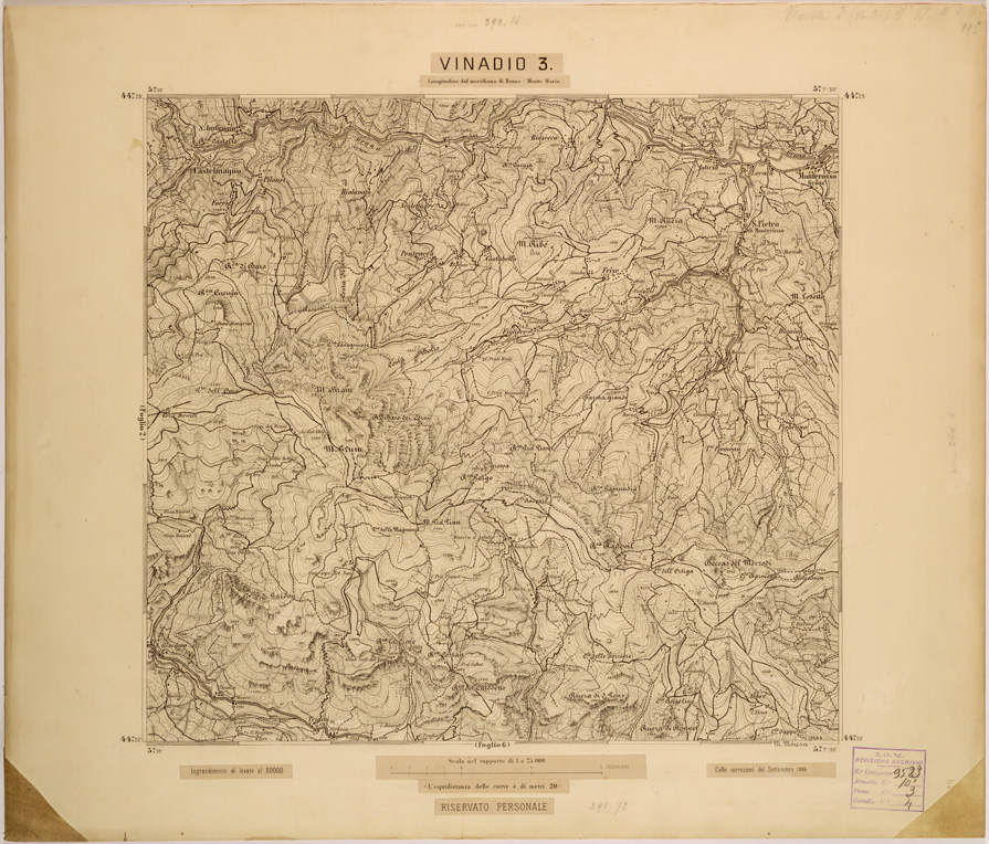(N:27932) VINADIO 3. (SE001685) Carte e stampe antiche: riproduzione a colori su carta (formato A1)