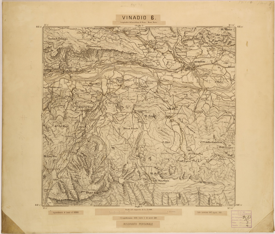 (N:27935) VINADIO 6. (SE001688) Carte e stampe antiche: riproduzione a colori su carta (formato A1)