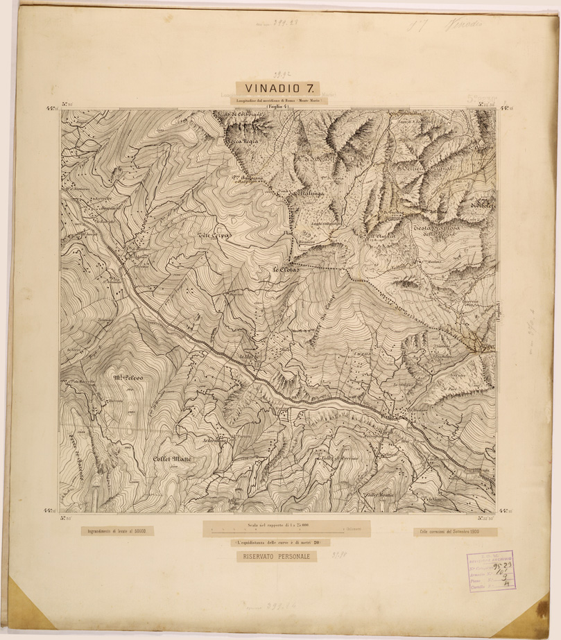 (N:27936) VINADIO 7. (SE001689) Carte e stampe antiche: riproduzione a colori su carta (formato A1)