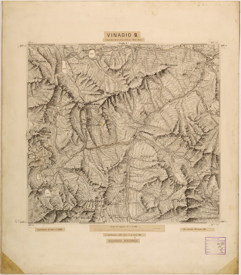 (N:27938) VINADIO 9. (SE001691) Carte e stampe antiche: riproduzione a colori su carta (formato A1)