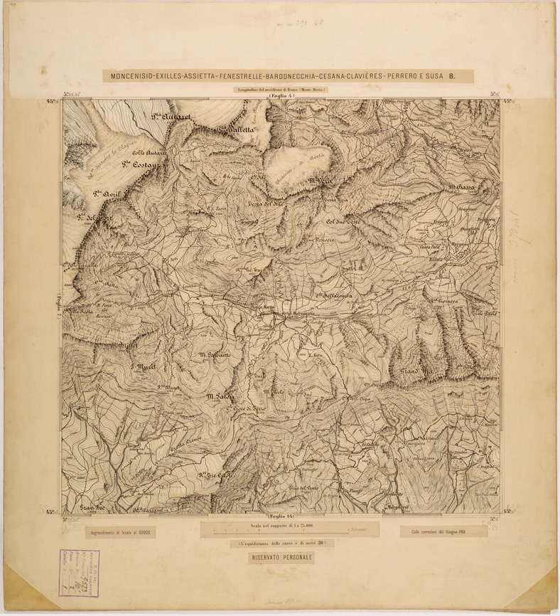 (N:27946) MONCENISIO-EXILLES-FENESTRELLE-BARDONECCHIA-CESANA-CLAVIERES-PERREO E SUSA 8. (SE001699) Carte e stampe antiche: riproduzione a colori su carta (formato A1)