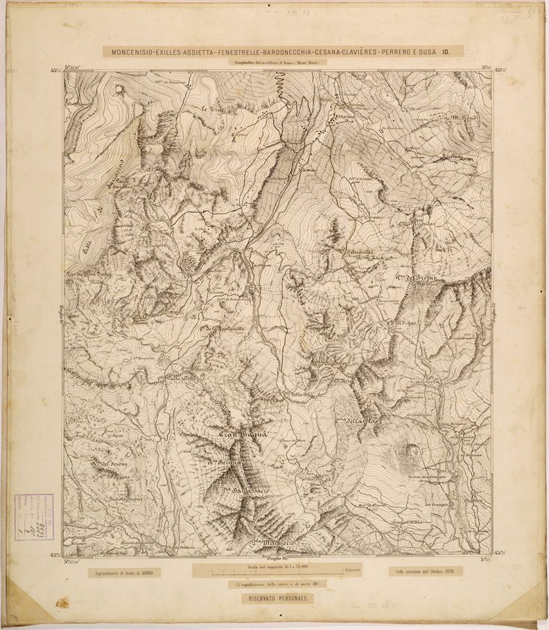 (N:27948) MONCENISIO-EXILLES-FENESTRELLE-BARDONECCHIA-CESANA-CLAVIERES-PERRERO E SUSA 10. (SE001701) Carte e stampe antiche: riproduzione a colori su carta (formato A1)