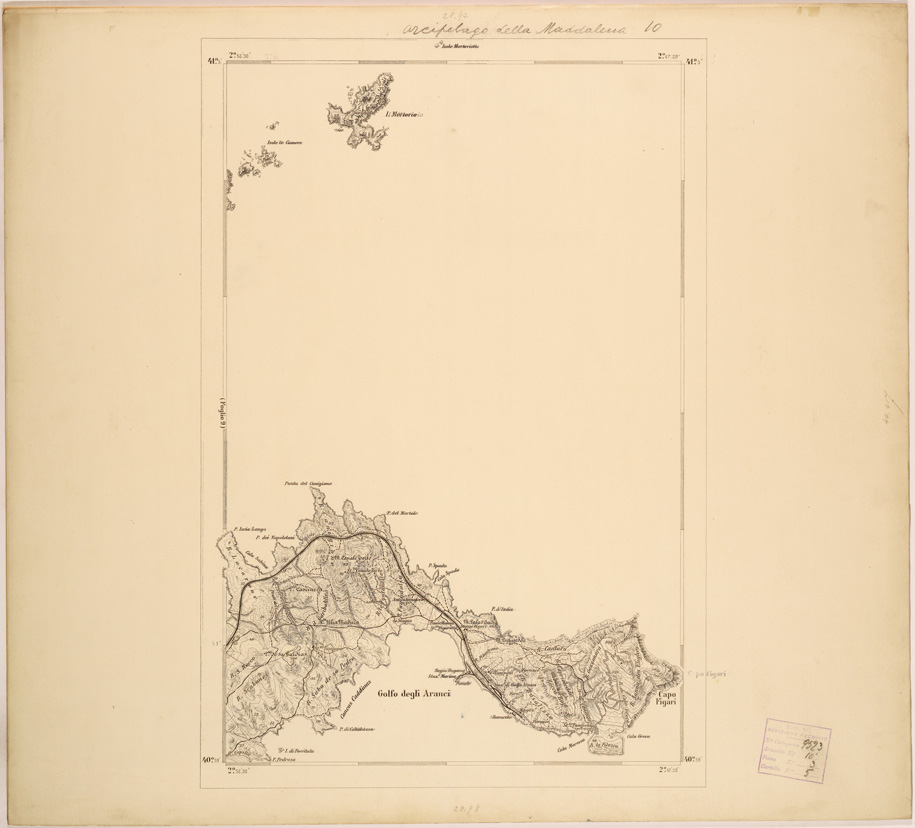 (N:28014) ARCIPELAGO DELLA MADDALENA 9. (SE001766) Carte e stampe antiche: riproduzione a colori su carta (formato A1)