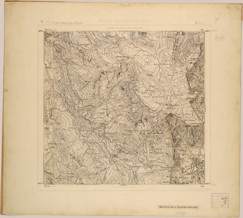 (N:28043) VAL LEONGRA (PIANO DELLE FUGAZZE) FOGLIO 36 II SE (SE001795) Carte e stampe antiche: riproduzione a colori su carta (formato A1)