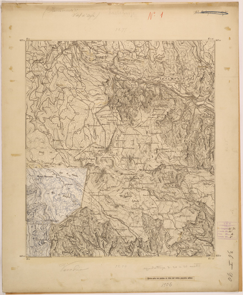 (N:28061) VAL D'ASTICO E VAL D'ASSA 1 (SE001813) Carte e stampe antiche: riproduzione a colori su carta (formato A1)