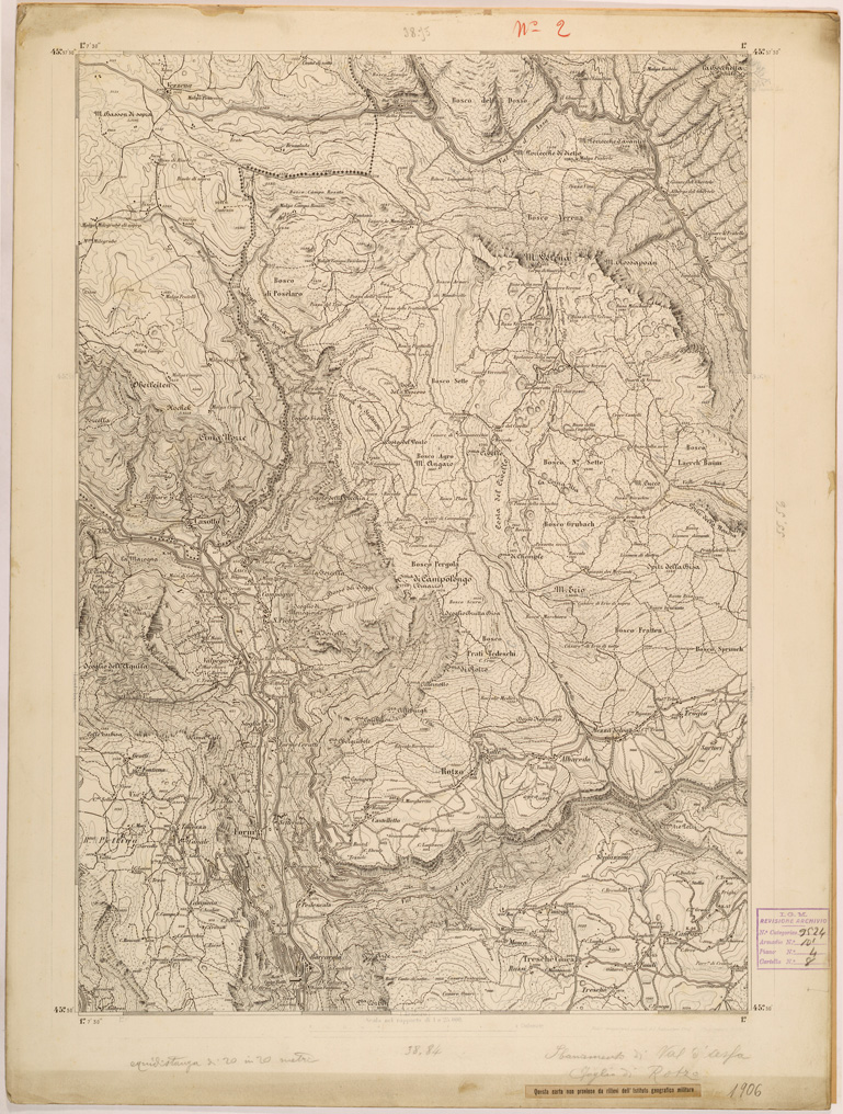(N:28062) VAL D'ASTICO E VAL D'ASSA 2 (SE001814) Carte e stampe antiche: riproduzione a colori su carta (formato A1)