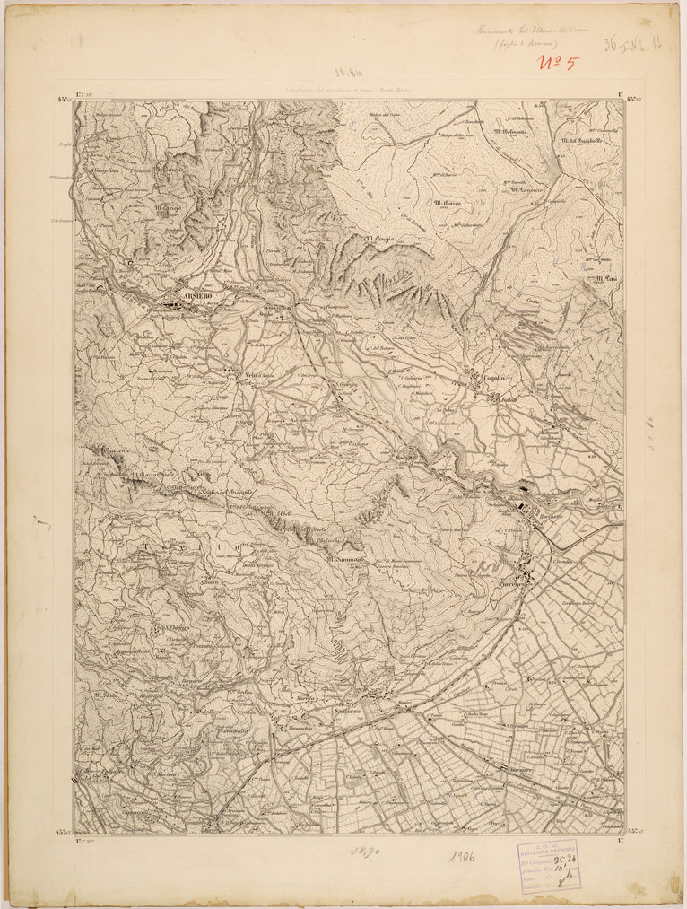 (N:28065) VAL D'ASTICO E VAL D'ASSA 5 (SE001817) Carte e stampe antiche: riproduzione a colori su carta (formato A1)