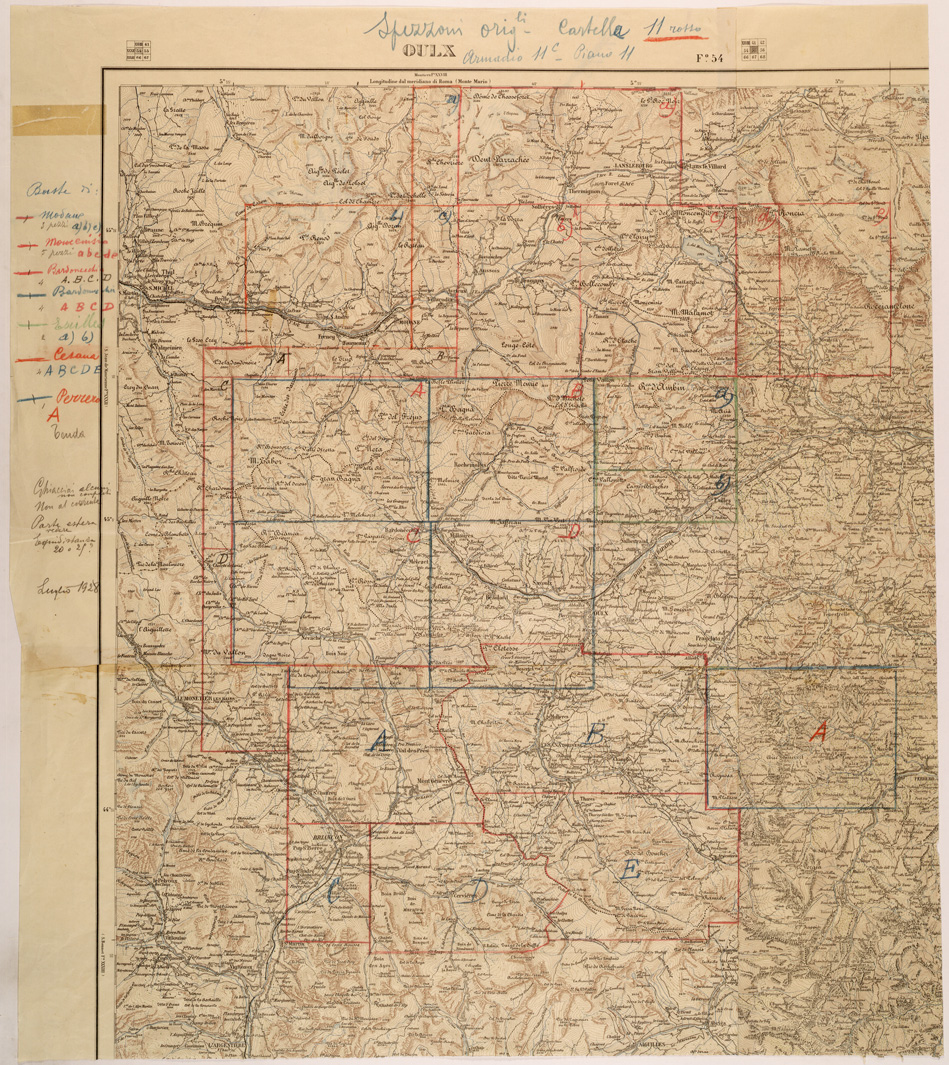 (N:28068) QUADRO D'UNIONE - OULX (SE001820) Carte e stampe antiche: riproduzione a colori su carta (formato A1)