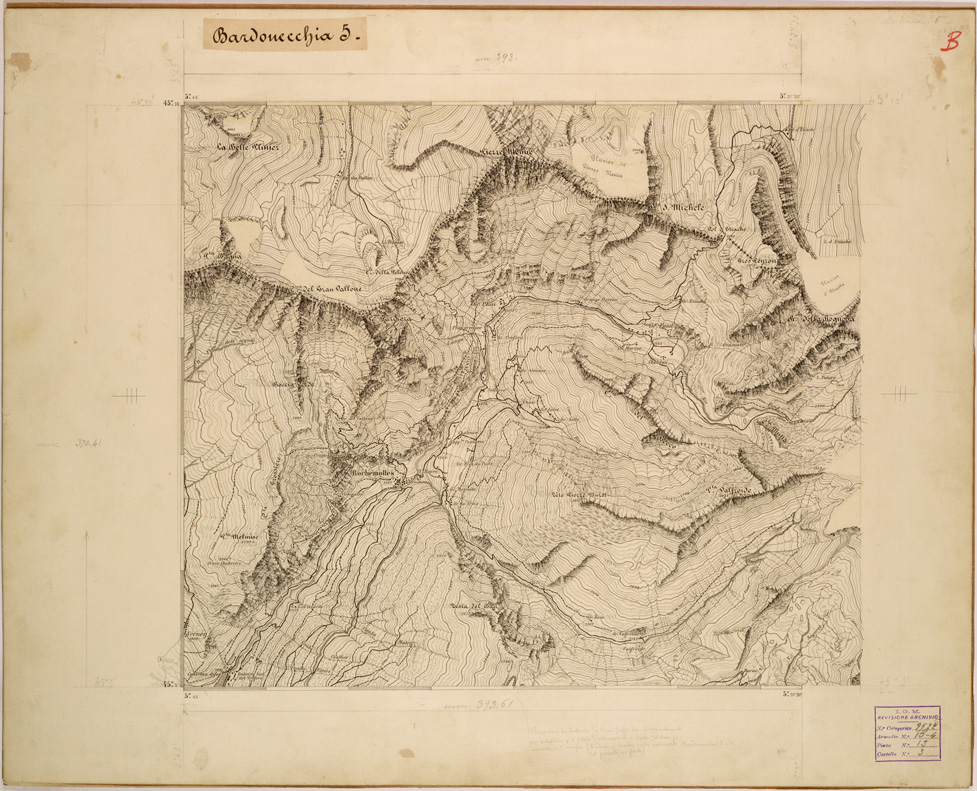 (N:28070) BARDONECCHIA - 5 B. (SE001822) Carte e stampe antiche: riproduzione a colori su carta (formato A1)