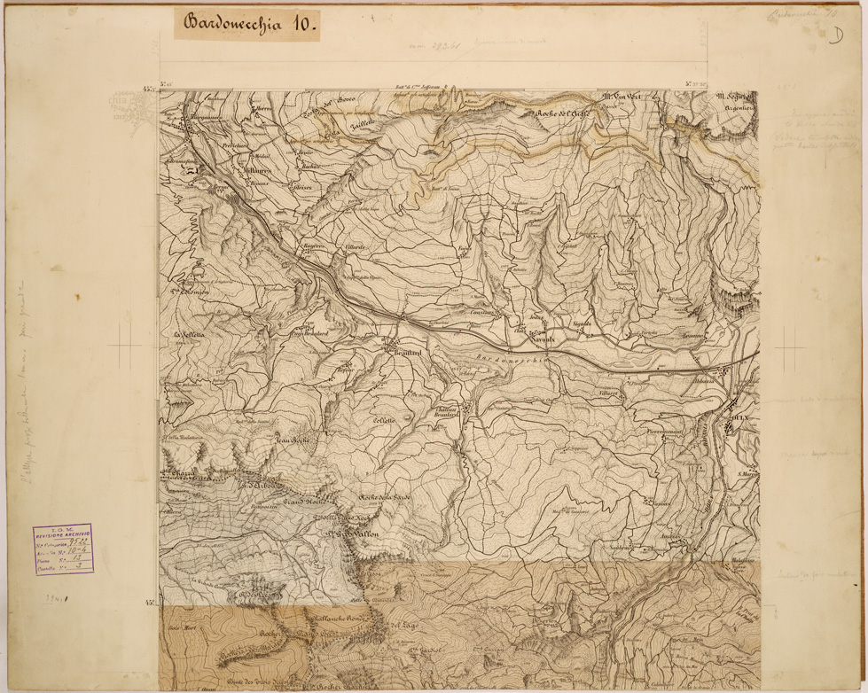 (N:28072) BARDONECCHIA - 10 D. (SE001824) Carte e stampe antiche: riproduzione a colori su carta (formato A1)