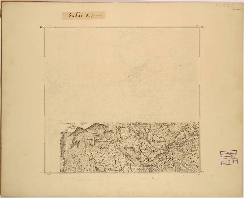 (N:28083) EXILLES - FOGLIO 6 SUD. (SE001835) Carte e stampe antiche: riproduzione a colori su carta (formato A1)