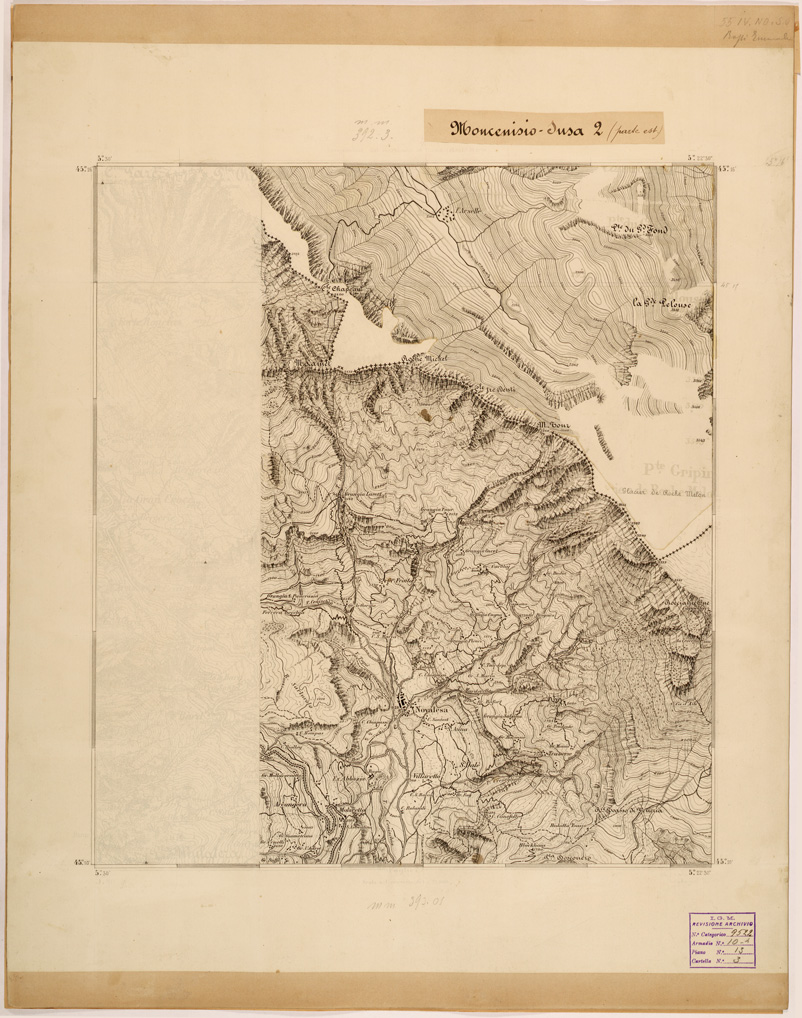 (N:28089) MONCENISIO E SUSA - PARTE EST C. (SE001841) Carte e stampe antiche: riproduzione a colori su carta (formato A1)