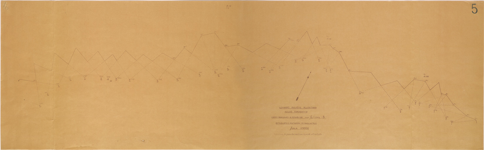 (N:28209) CAMPO TRINCERATO DI MOGADISCIO - SETTORE B - TAVOLA 1 (SE002076) Carte e stampe antiche: riproduzione a colori su carta (formato A1)