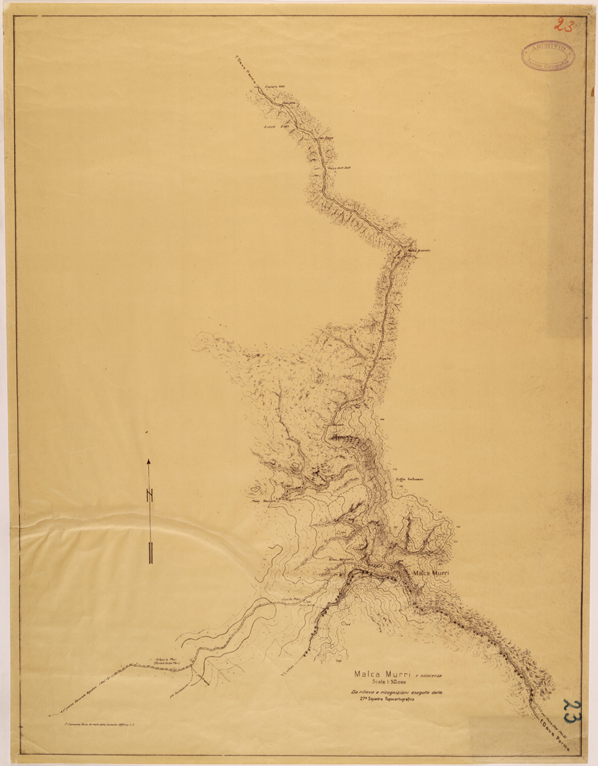 (N:28258) MALCA MURRI E ADIACENZE (SE002100) Carte e stampe antiche: riproduzione a colori su carta (formato A1)