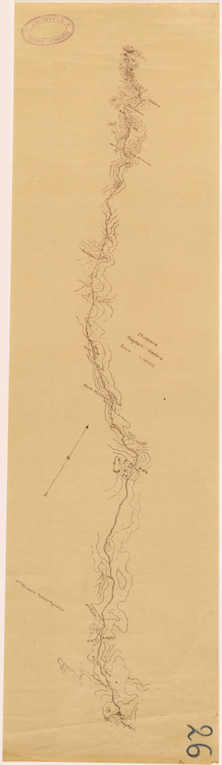 (N:28261) ITINERARIO NEGHELLI UADARA (SE002103) Carte e stampe antiche: riproduzione a colori su carta (formato A1)